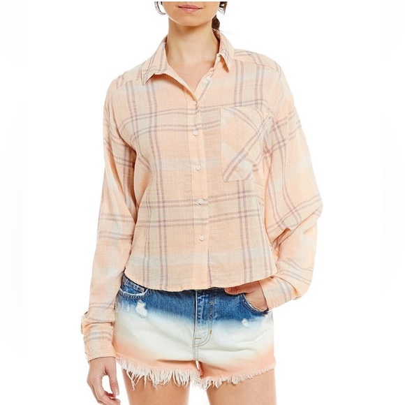 Free People Paradise Garden Cropped Cutie Button Up Blouse, Small MSRP $88 - Picture 6 of 10